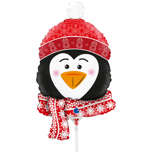 10 Miniballonnen Luchtgevuld - Lieve Pinguïnhoofd (Onverpakt)