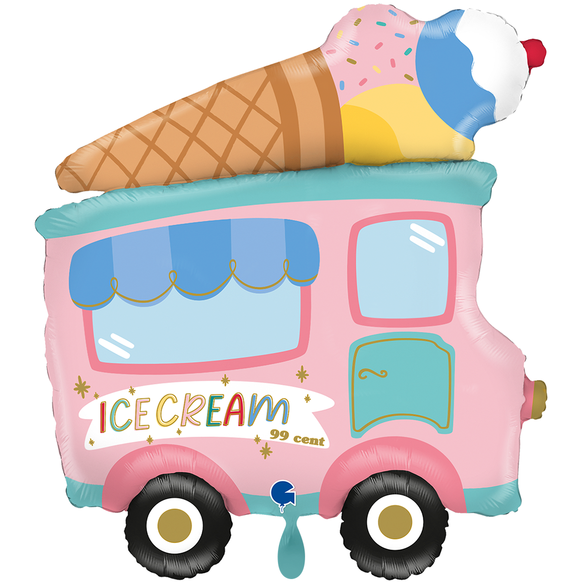 1 Ballon XXL - Camion de glaces années 60