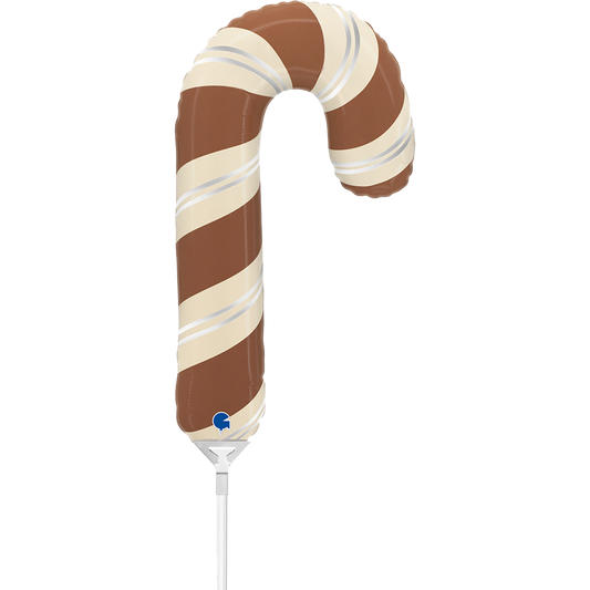 10 mini-ballons non gonflés - satin chocolat canne à sucre mini (non emballé)