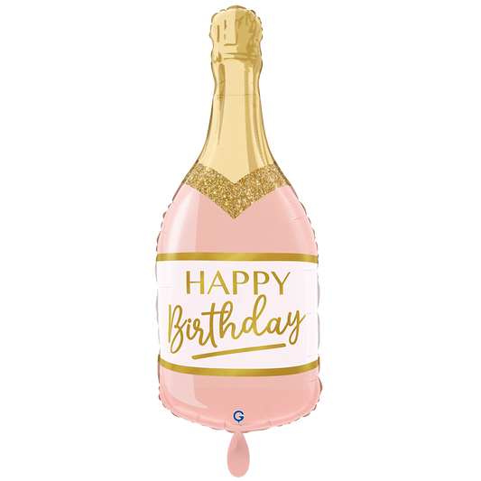 1 Ballon XXL - Rosa Geburtstag Flasche