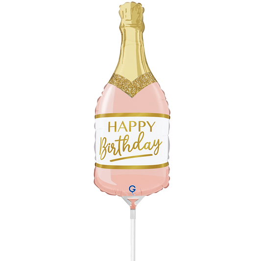10 mini-ballons gonflés à l'air - Rose Bouteille d'anniversaire mini (non emballé)