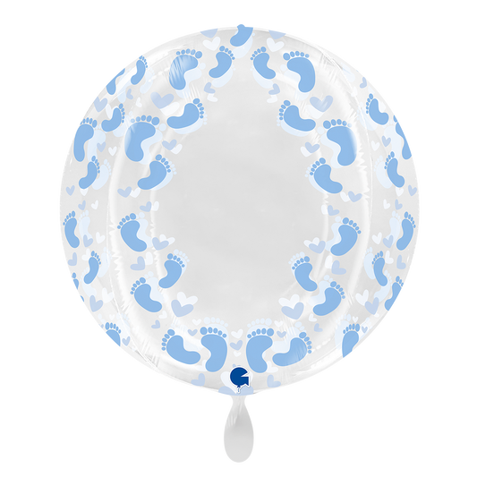 1 Ballon 4D XXL - Globe - Empreinte bleue transparente