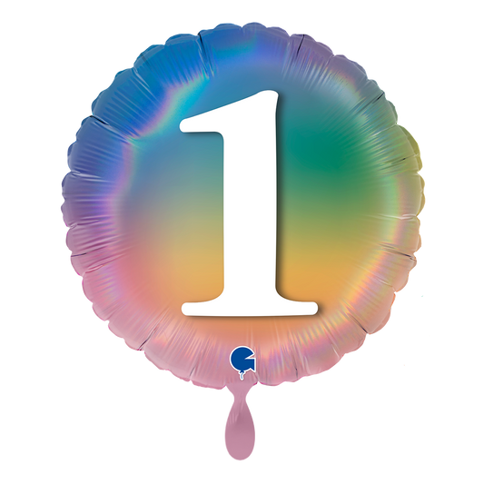 1 Ballon - Joyeux 1 Arc-en-ciel coloré