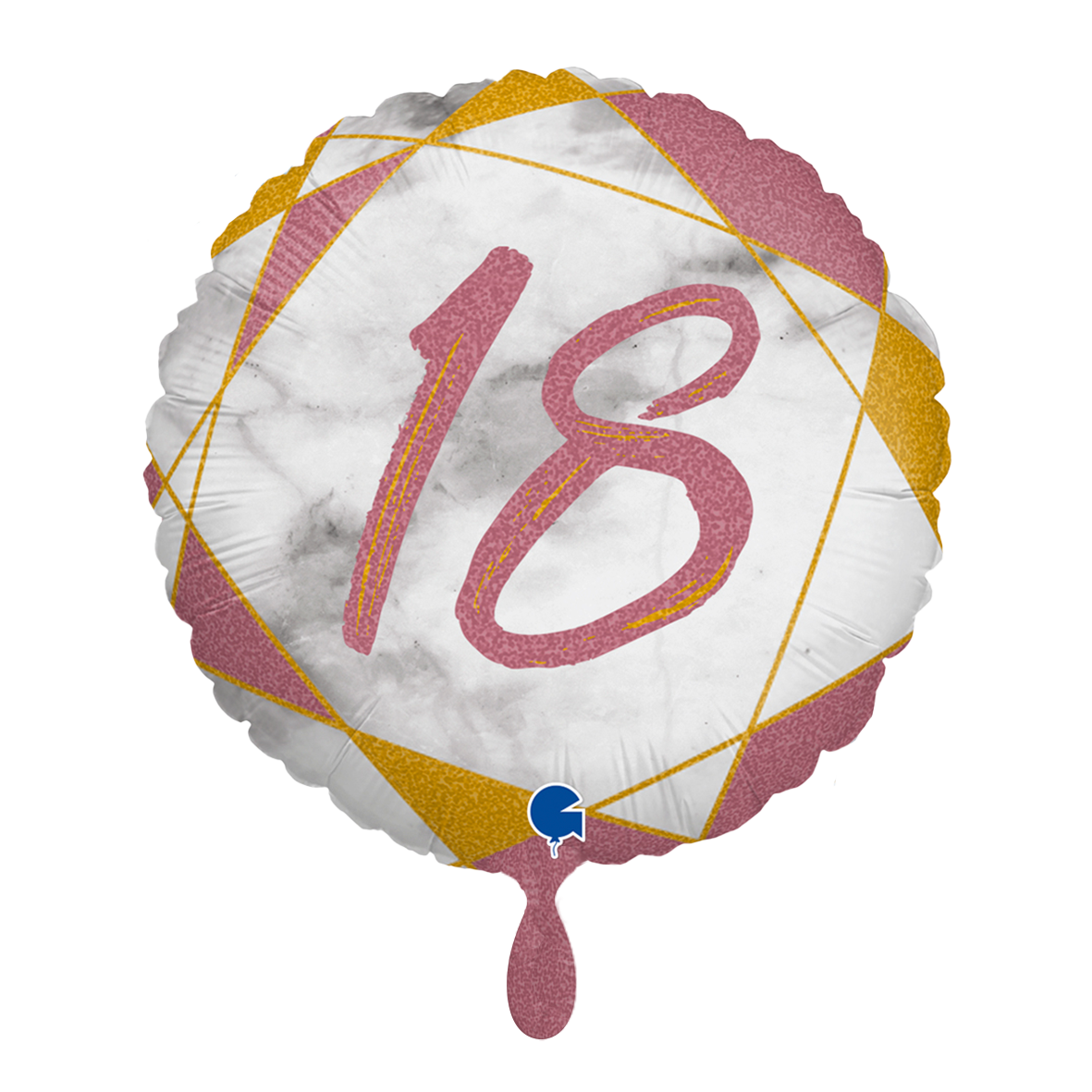 1 Ballon - Marble Mate 18 Or Rose