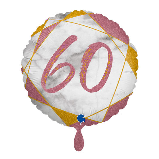 1 Ballon - Marble Mate 60 Or Rose