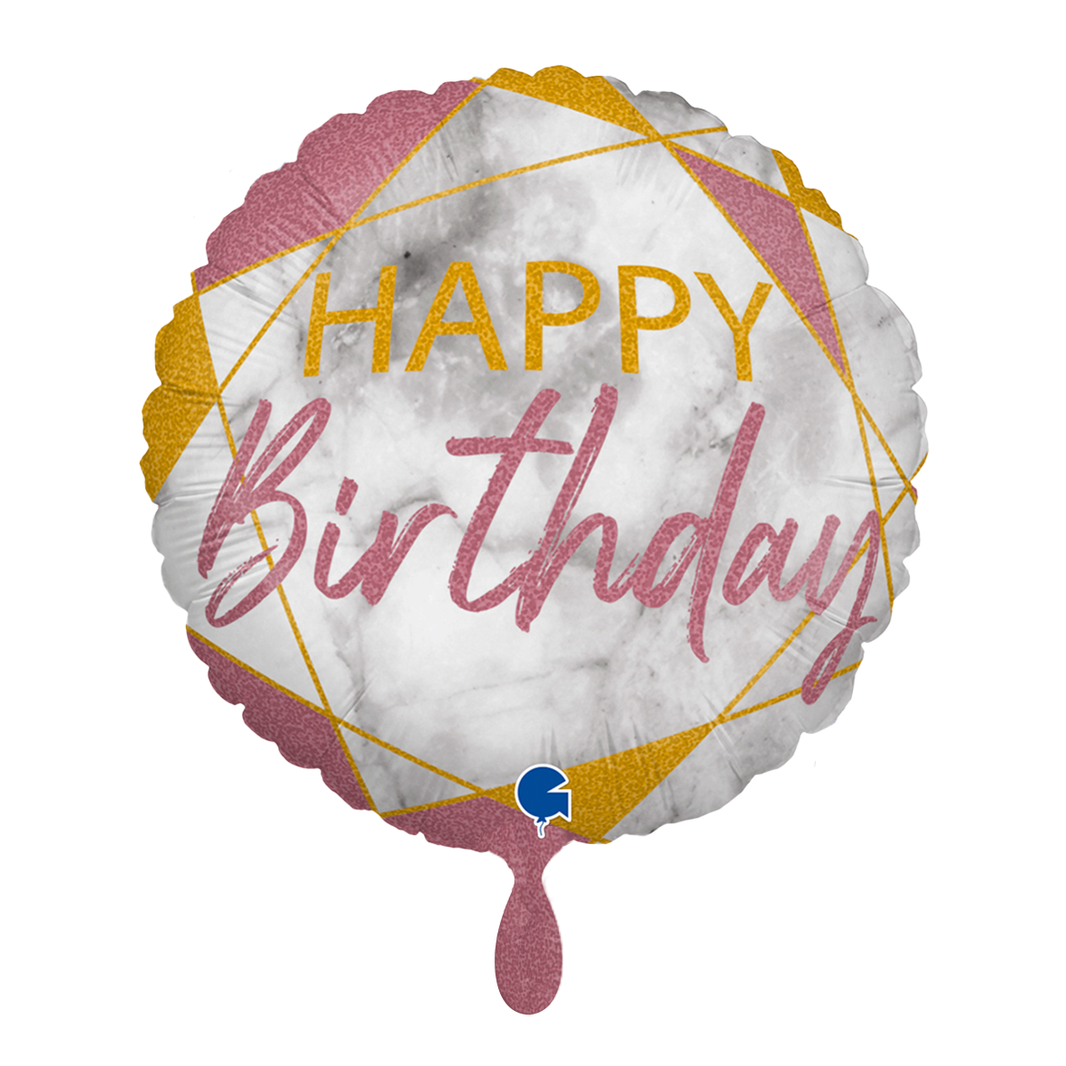 1 Ballon - Marble Mate HB Or Rose