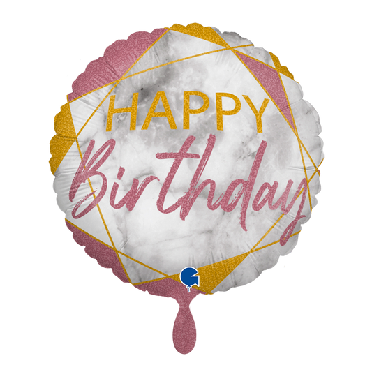 1 Ballon - Marble Mate HB Or Rose