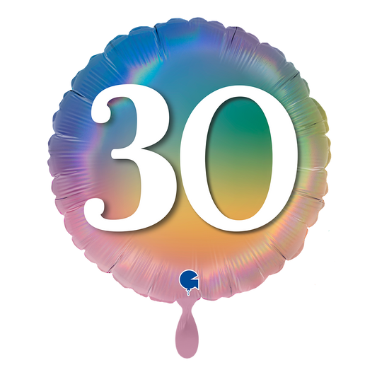 1 Ballon - Happy 30 Arc-en-ciel coloré