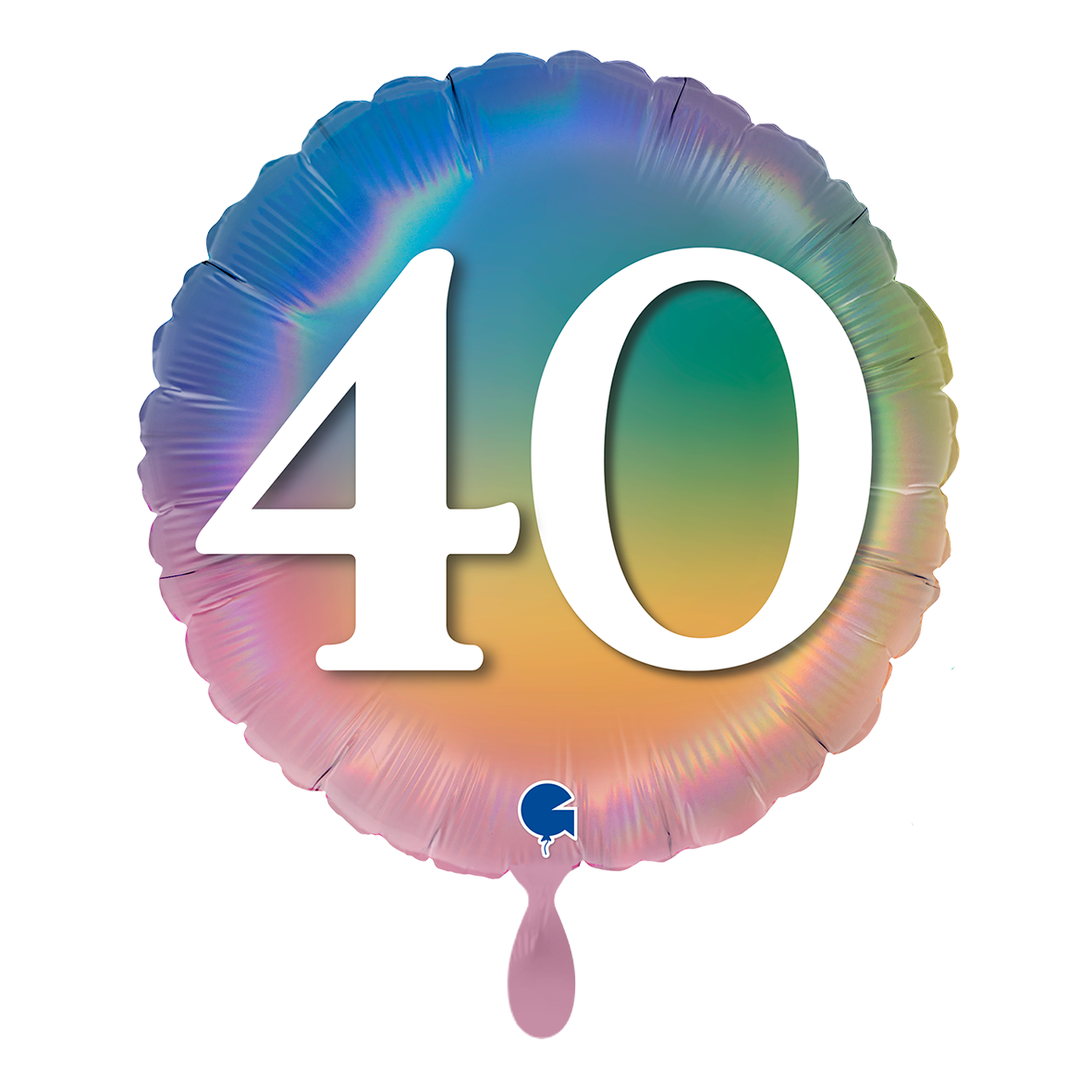 1 Ballon - Happy 40 Kleurrijke Regenboog