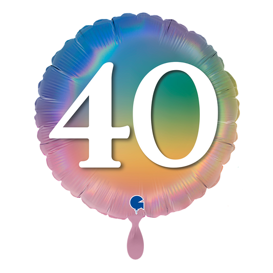 1 Ballon - Joyeux 40 Arc-en-ciel coloré