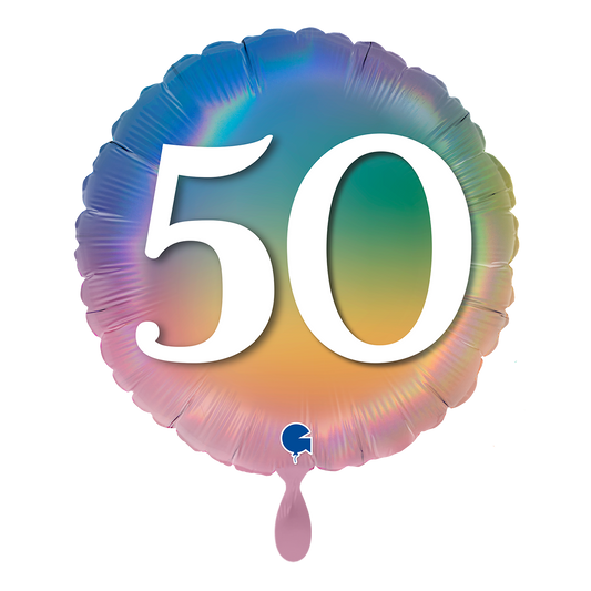 1 Ballon - Joyeux 50 Arc-en-ciel coloré
