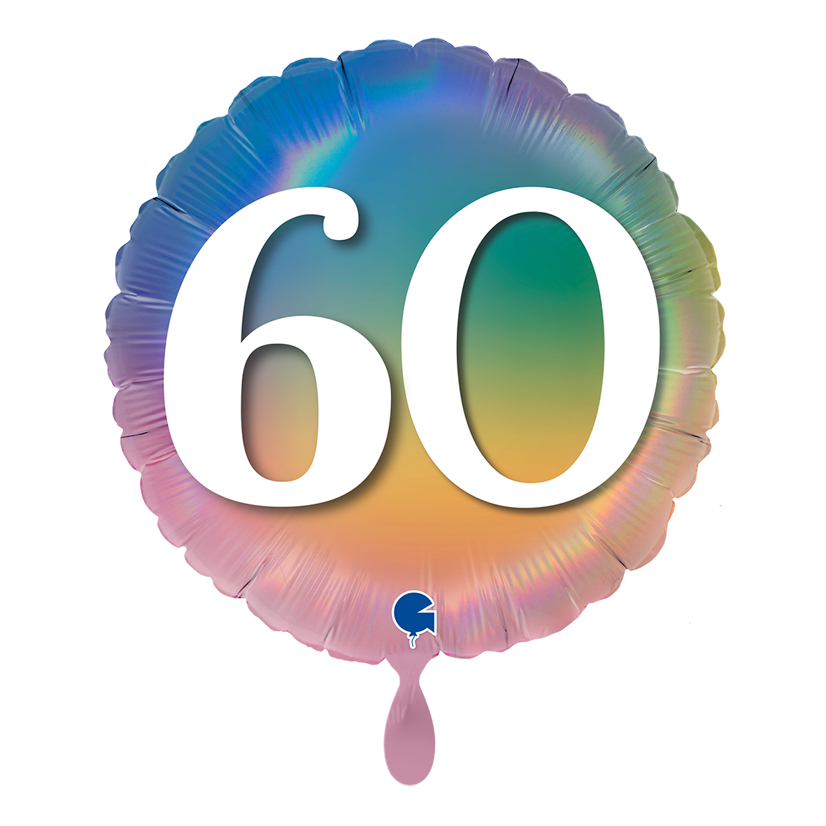 1 ballon - Happy 60 Kleurrijke Regenboog
