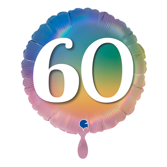 1 ballon - Joyeux 60 arc-en-ciel coloré