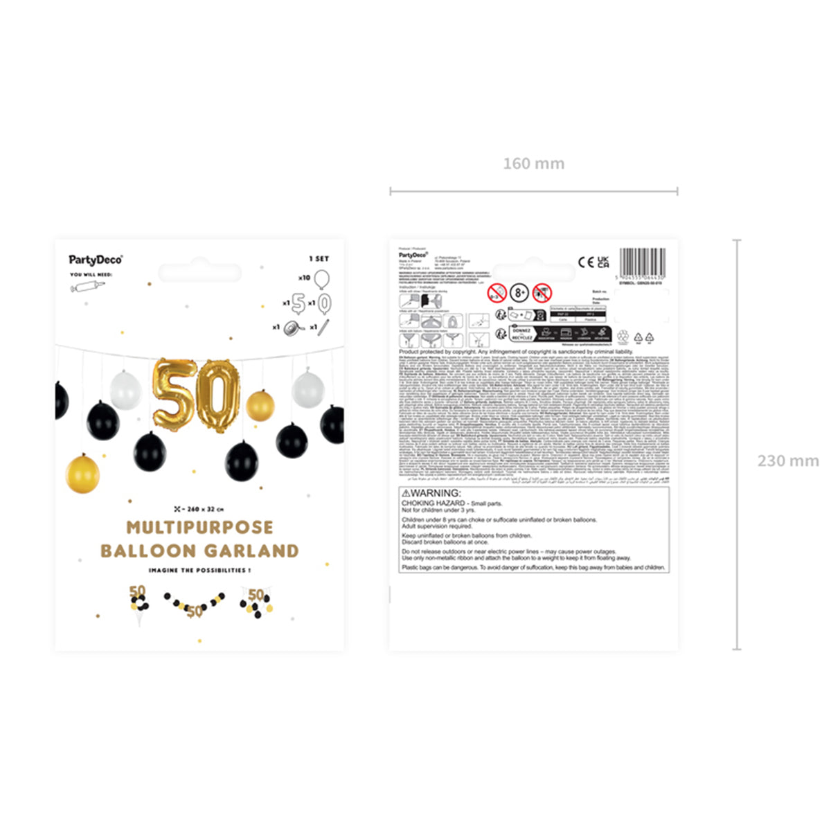 1 ballonset - 3in1 - 50e verjaardag