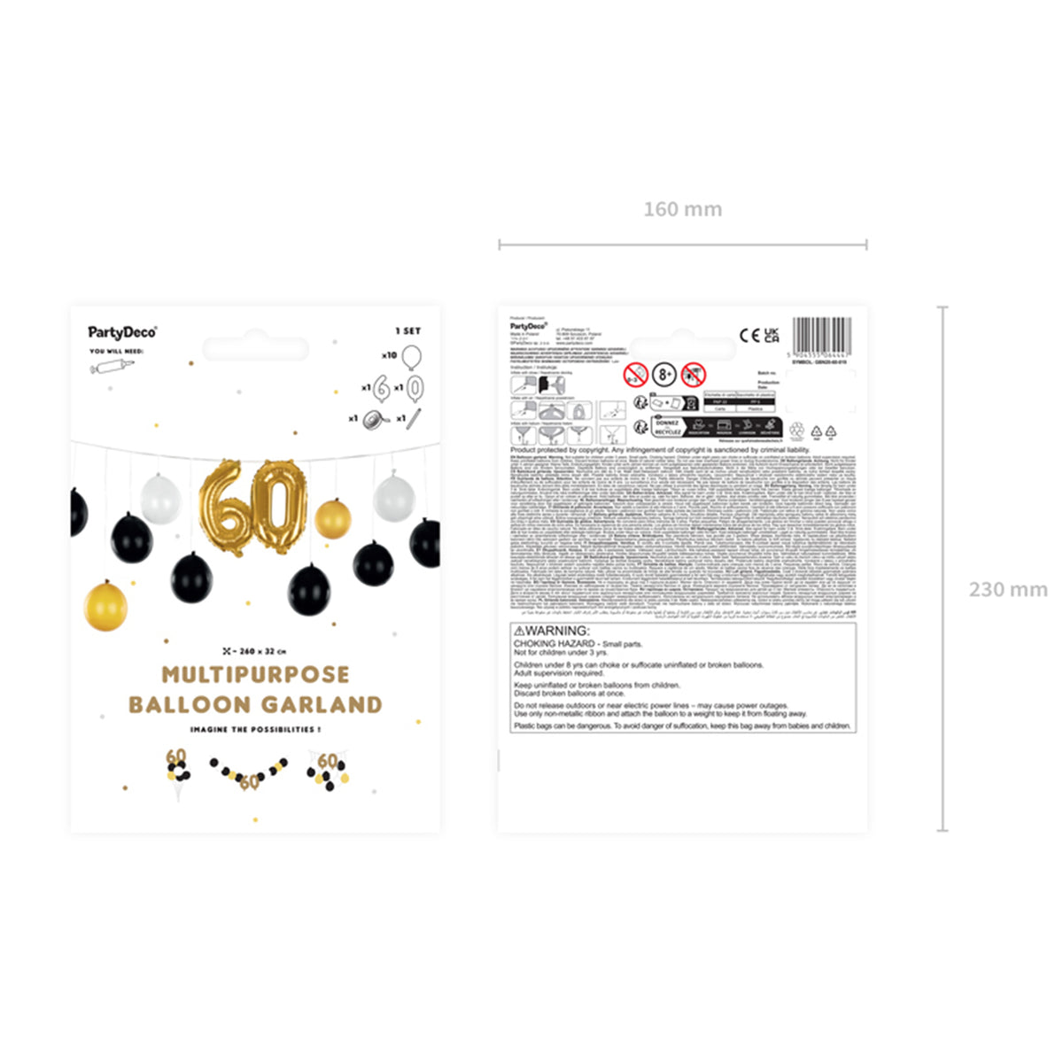 1 Ballon-Set - 3en1 - 60e anniversaire