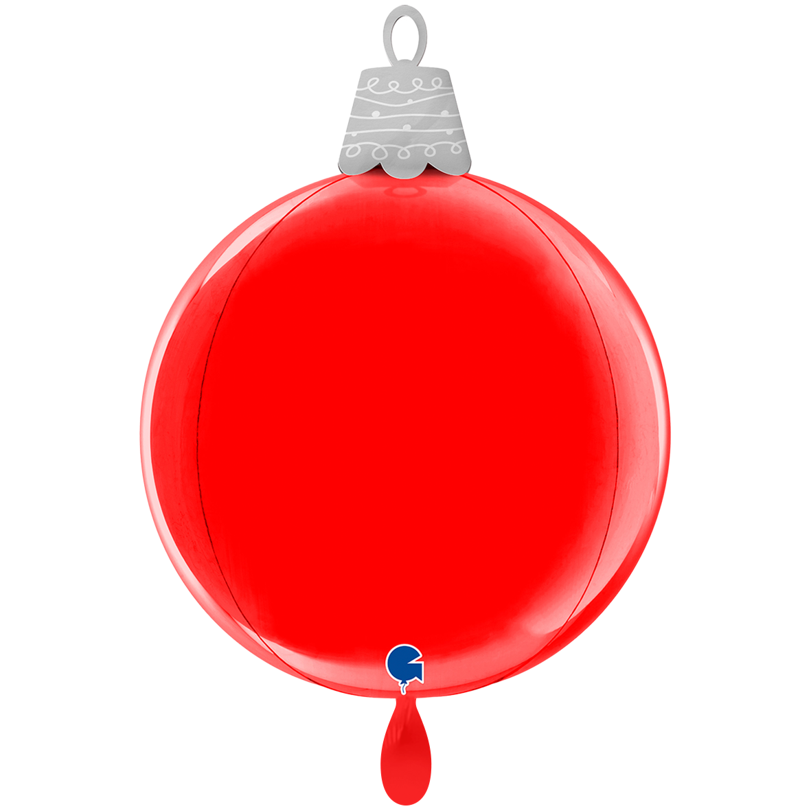 1 Ballon 4D XL - Kerstbal Rood