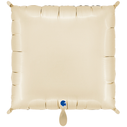 1 Ballon - Déco-Bicolore Carrés - Satin Crème & Chocolat