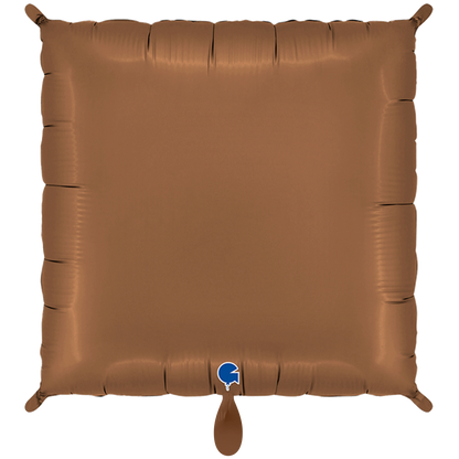 1 Ballon - Déco-Bicolore Carrés - Satin Crème & Chocolat