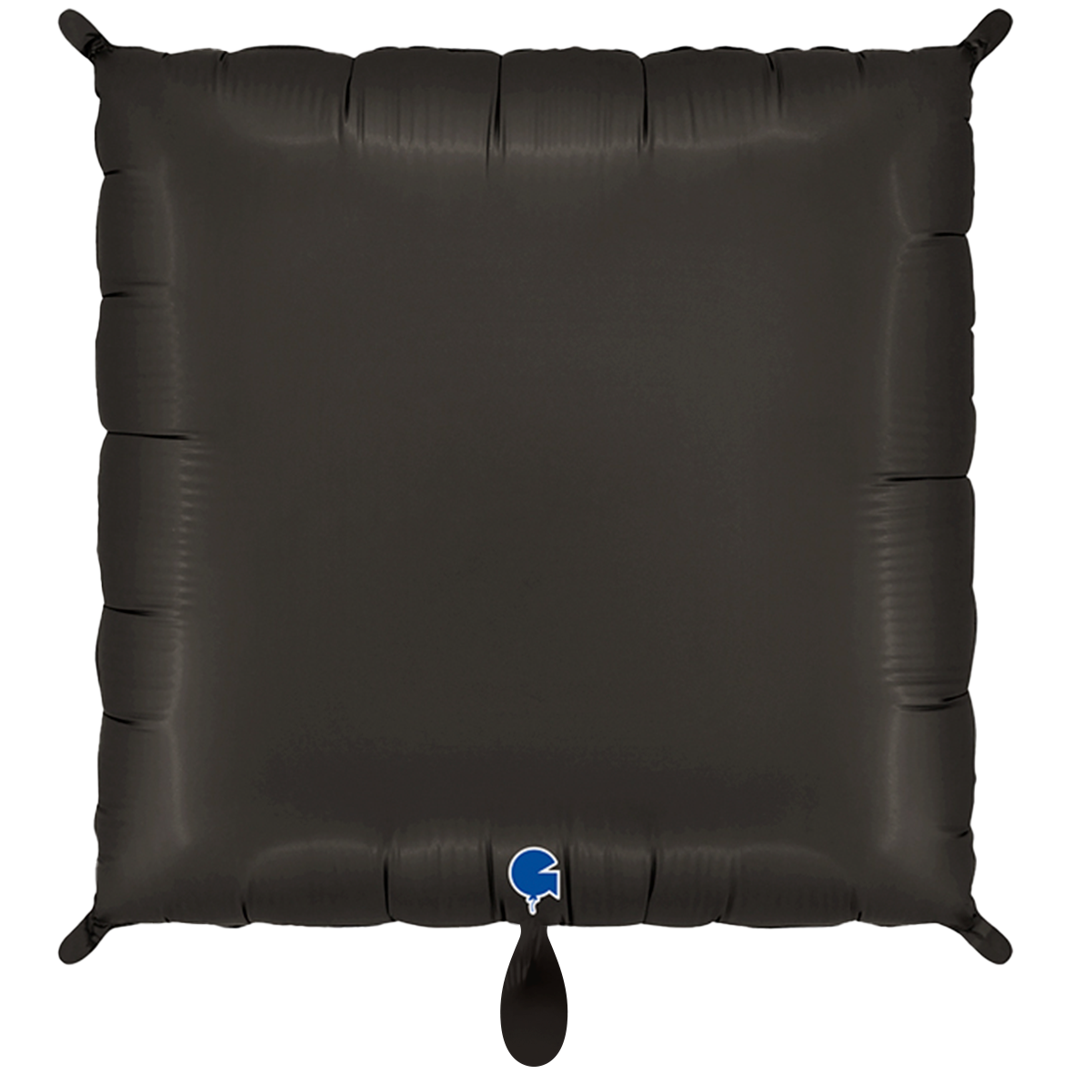 1 Ballon - Déco-Bicolore Carrés - Satin Fumé Noir & Platine Champagne