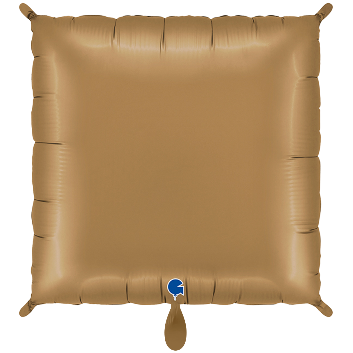 1 Ballon - Déco-Bicolore Carrés - Satin Fumé Noir & Platine Champagne