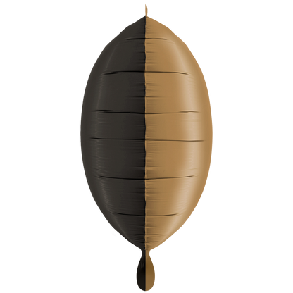 1 Ballon - Déco-Bicolore Carrés - Satin Fumé Noir & Platine Champagne