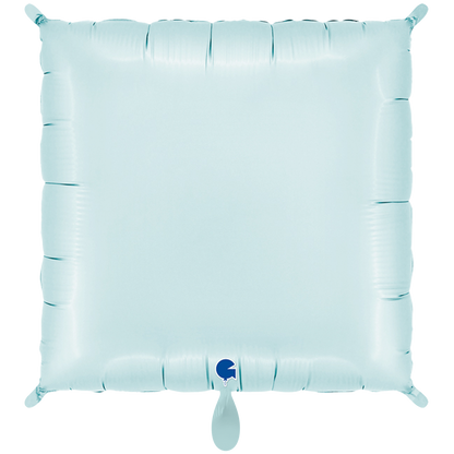 1 Ballon - Deco-Bicolor Squares - Satijn Pastel Blauw & Pastel Roze