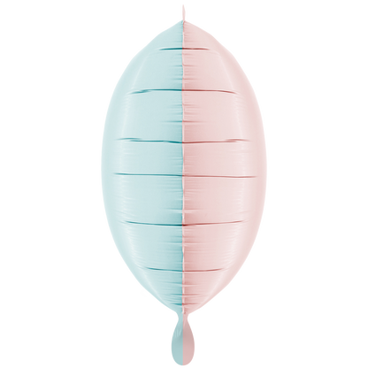 1 Ballon - Deco-Bicolor Squares - Satijn Pastel Blauw & Pastel Roze