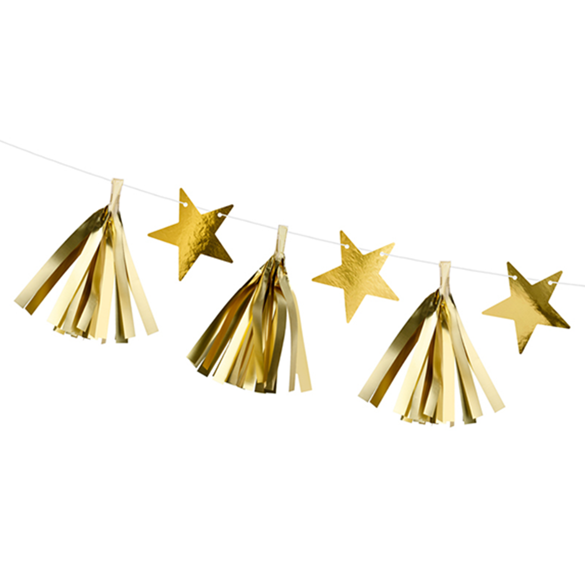 1 Kwastjesslinger - 1,3 m - Gouden Sterren