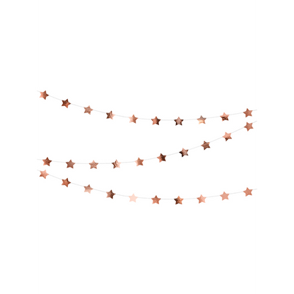 1 guirlande d'étoiles - 3,6 m - Or rose