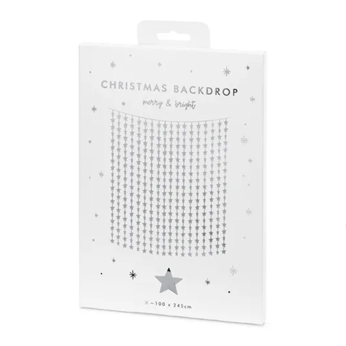 1 Glittergordijn - 2,5m - Silver Stars