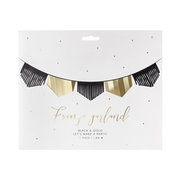 1 Glitter-Slinger - 3m - Goud & Zwart