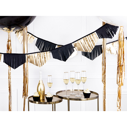 1 Glitter-Slinger - 3m - Goud & Zwart