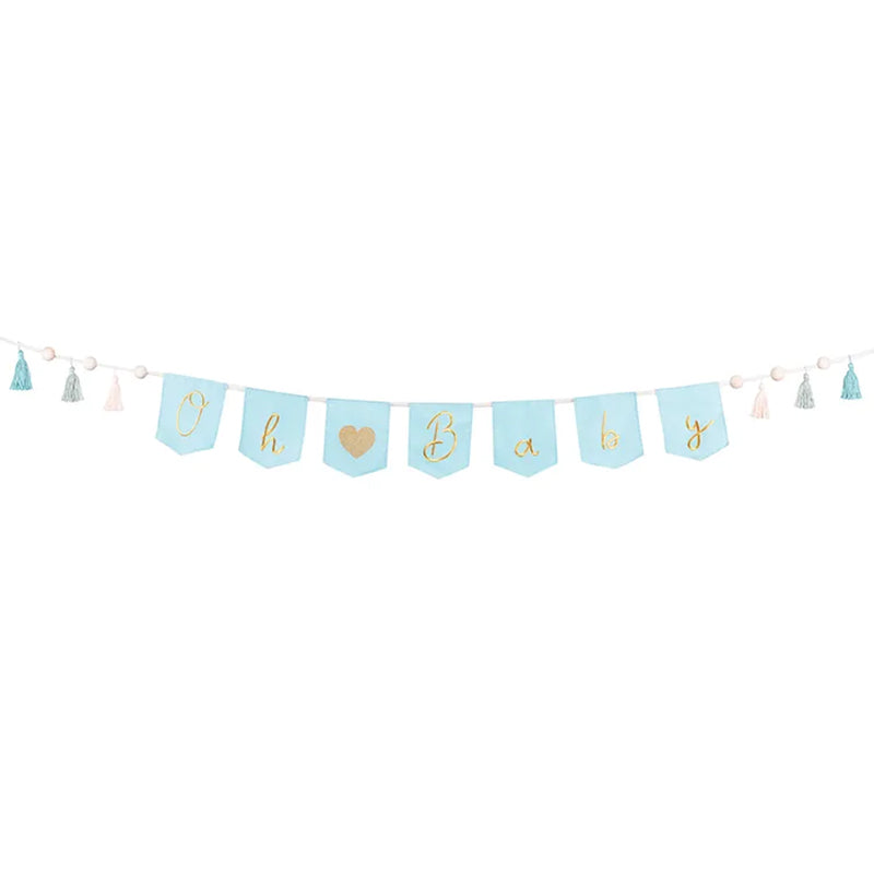 1 guirlande de bannière - Oh Baby Bleu clair