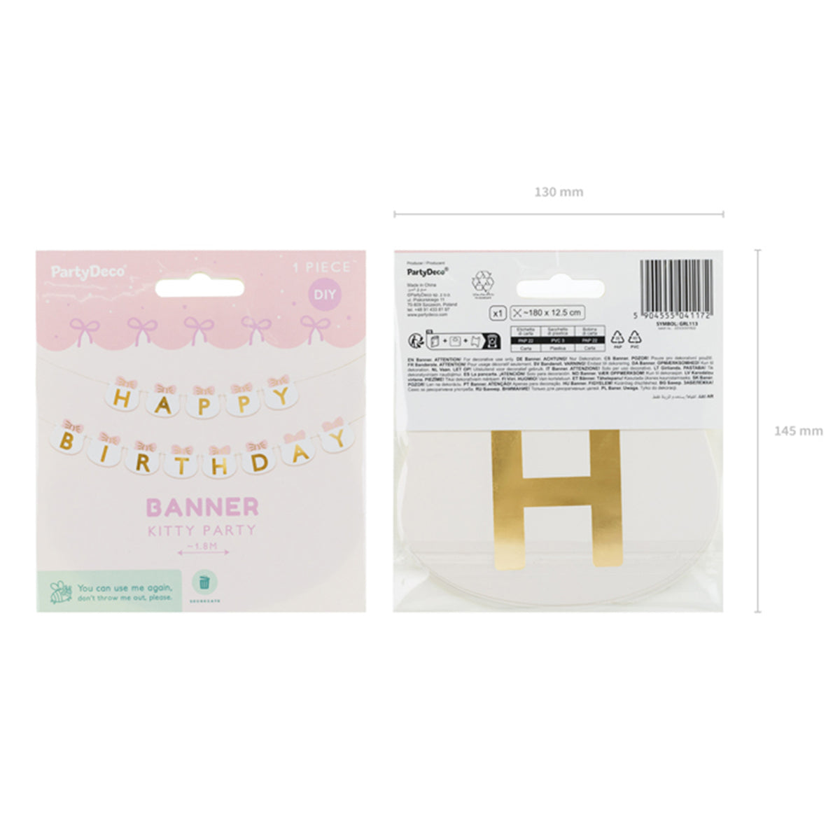 1 Slingergirlande - Happy Birthday Paarden