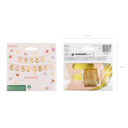 1 Banner Garland - Happy Birthday Peach