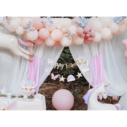 1 Banner-Girlande - Happy Birthday Einhorn