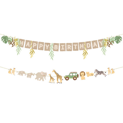 1 spandoek - Happy Birthday - Safari