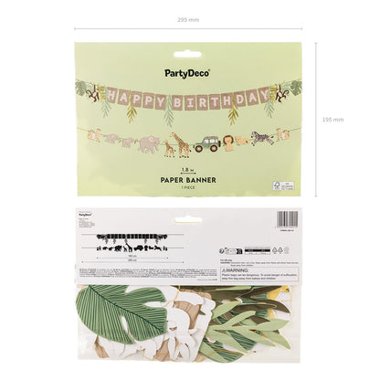 1 spandoek - Happy Birthday - Safari