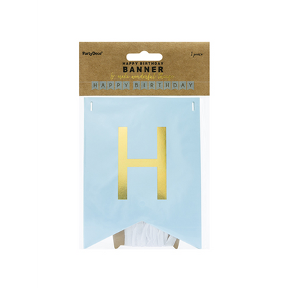 1 Banner slinger - Happy Birthday - Lichtblauw