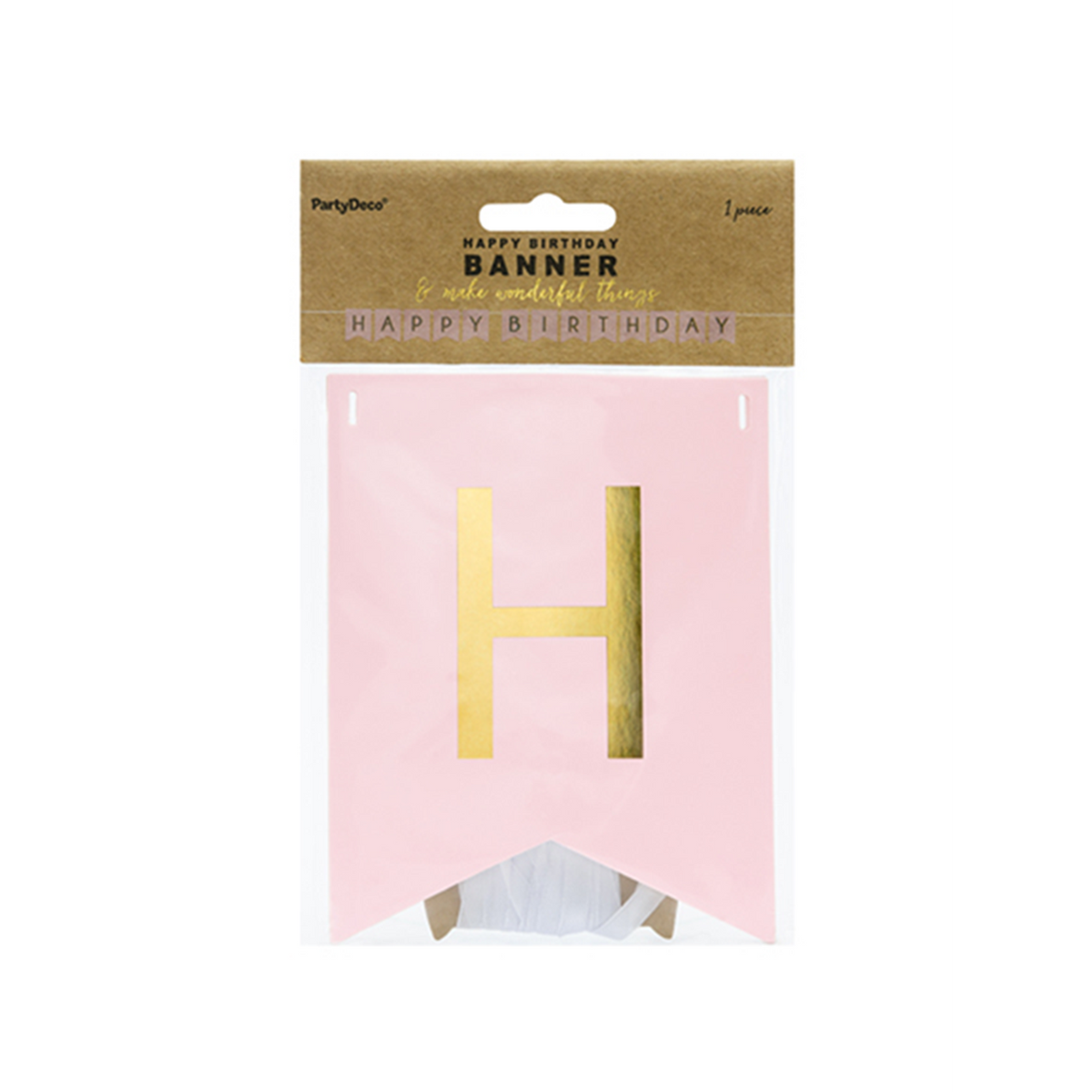 1 Guirlande de banderoles - Joyeux Anniversaire - Rose