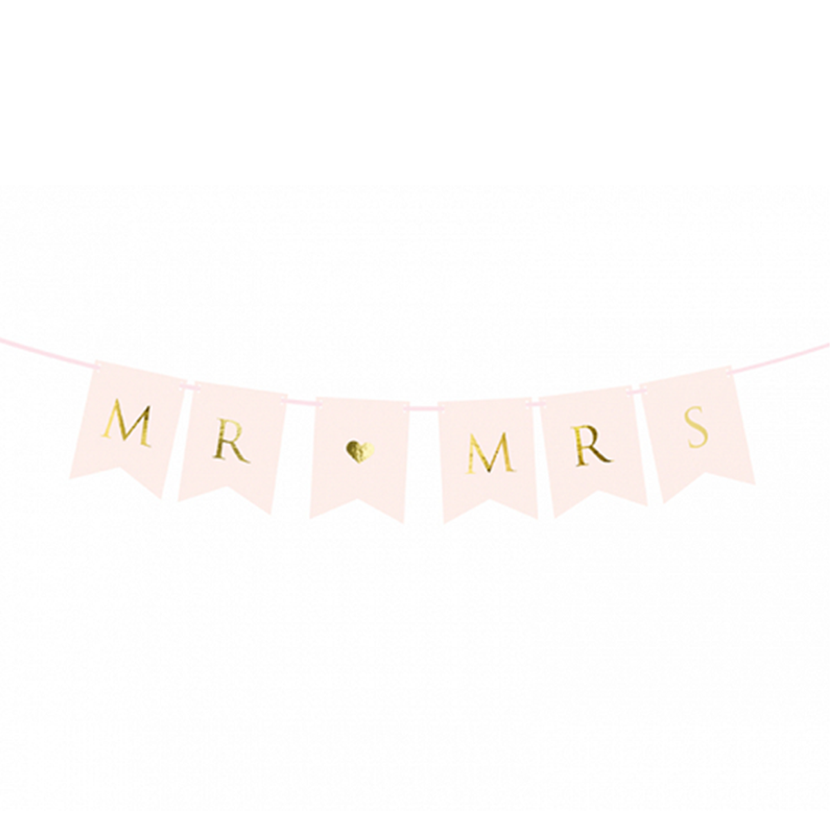 1 Banner slinger - Mr & Mrs - Roze