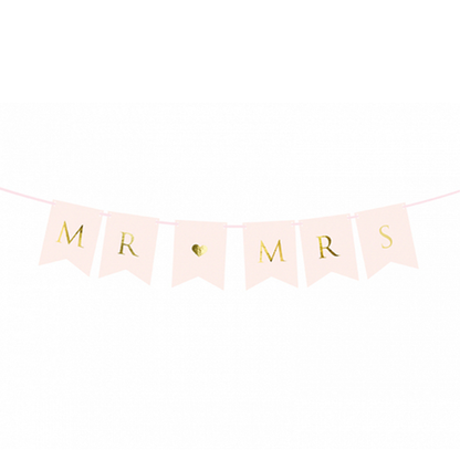 1 Banner slinger - Mr & Mrs - Roze