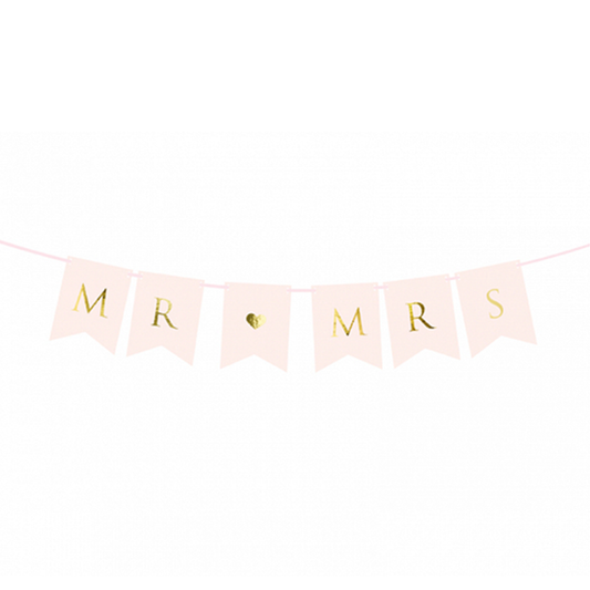 1 guirlande de bannière - Mr & Mrs - Rose
