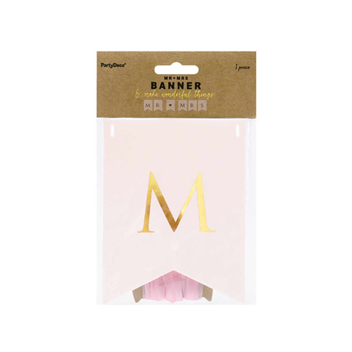1 Banner slinger - Mr & Mrs - Roze