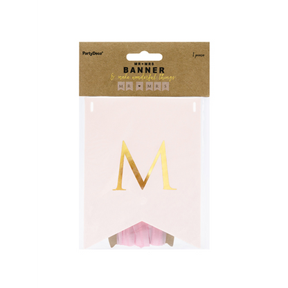 1 Banner slinger - Mr & Mrs - Roze