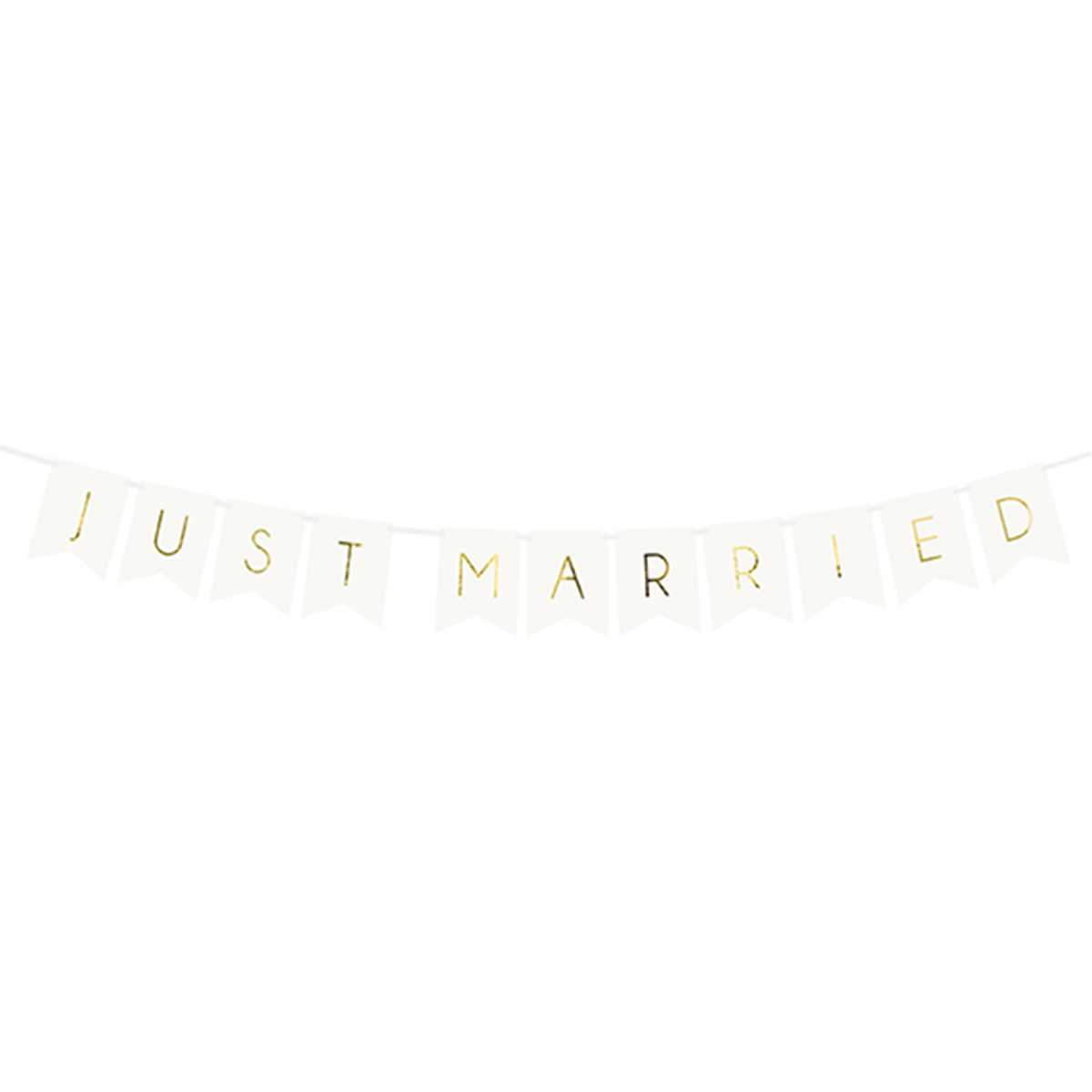 1 Banner-Girlande - Just Married - Wit