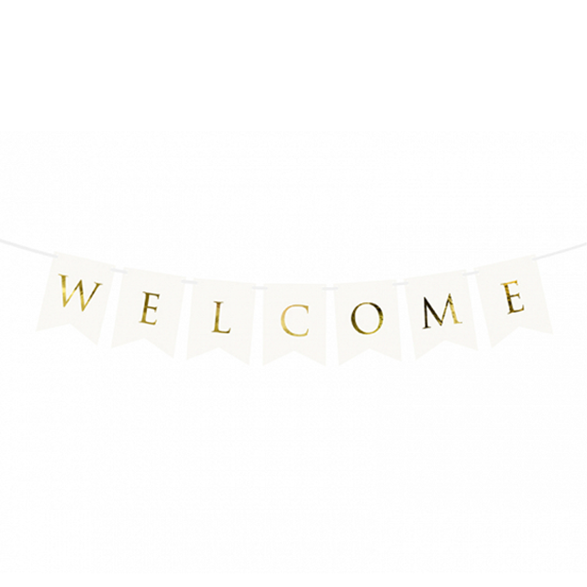 1 Guirlande de banderoles - Welcome - Blanc