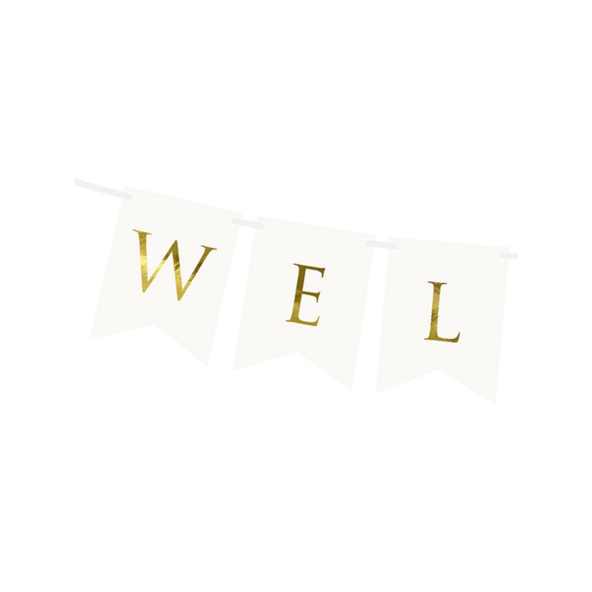 1 Guirlande de banderoles - Welcome - Blanc