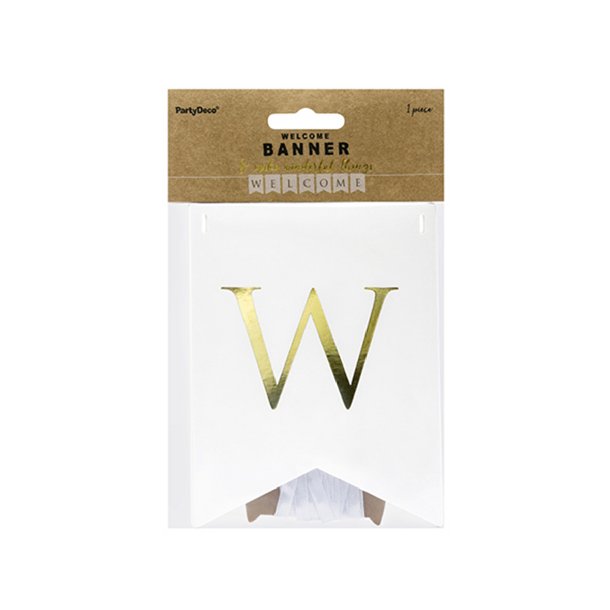 1 Guirlande de banderoles - Welcome - Blanc