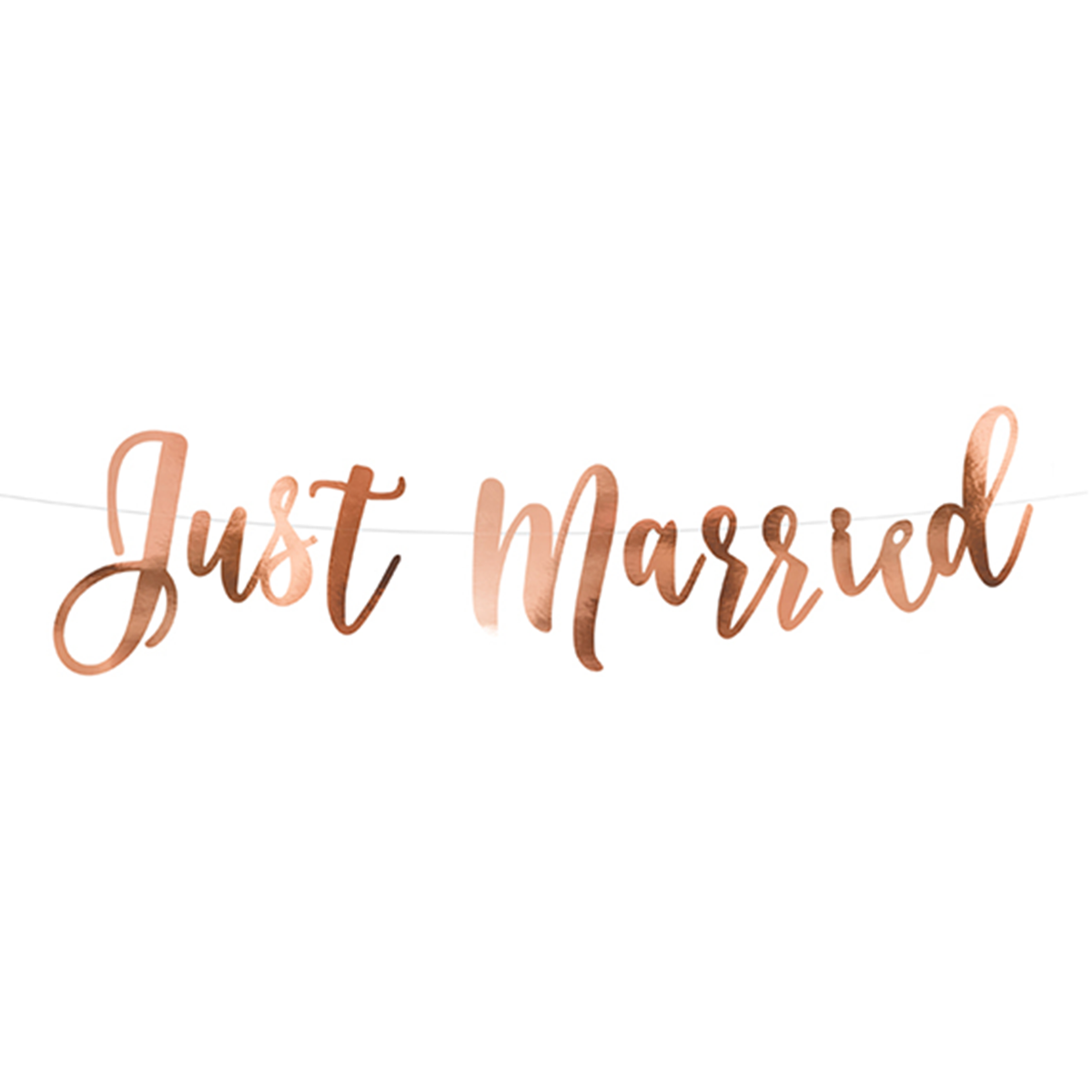 1 Guirlande de fanions - Just Married - Or rose